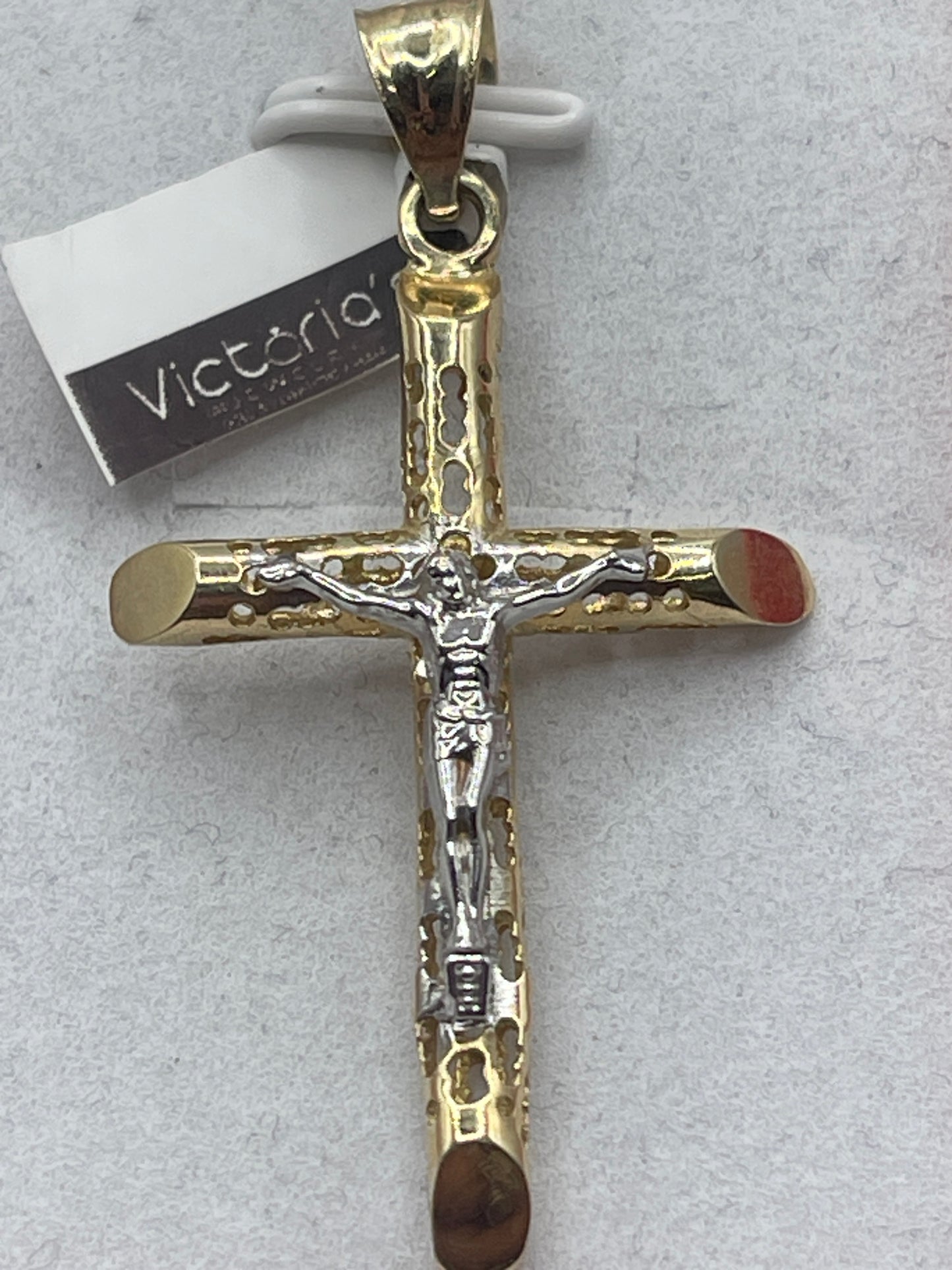 Bamboo Cross Jesus Cx Pendent 14k