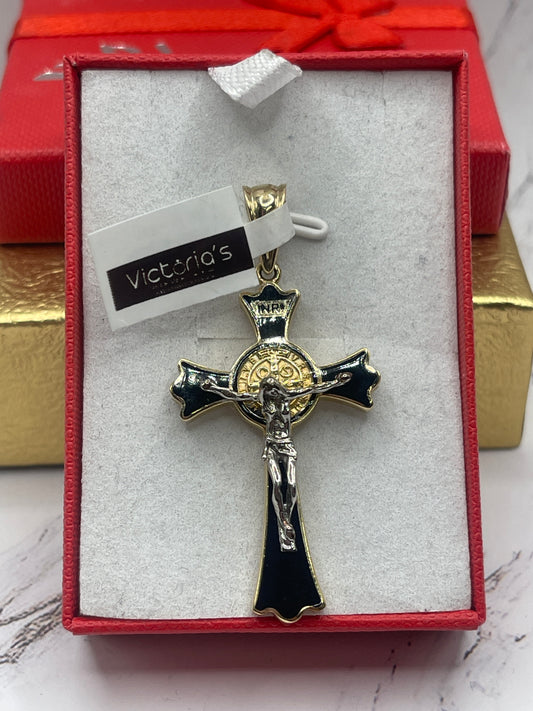 Cross Jesus Cx St Benito Pendent 14k