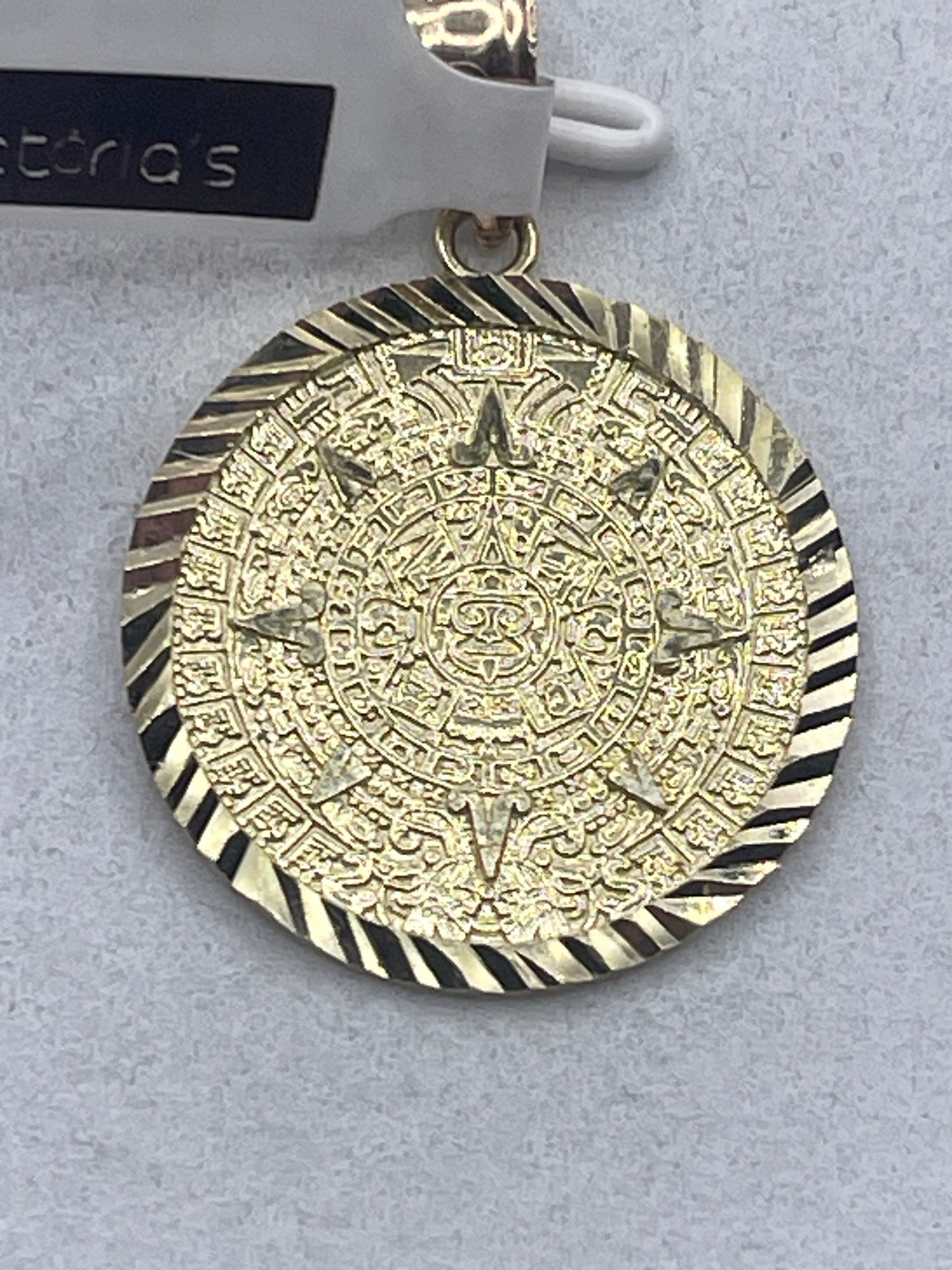 Aztec Calendar Pendant 10k