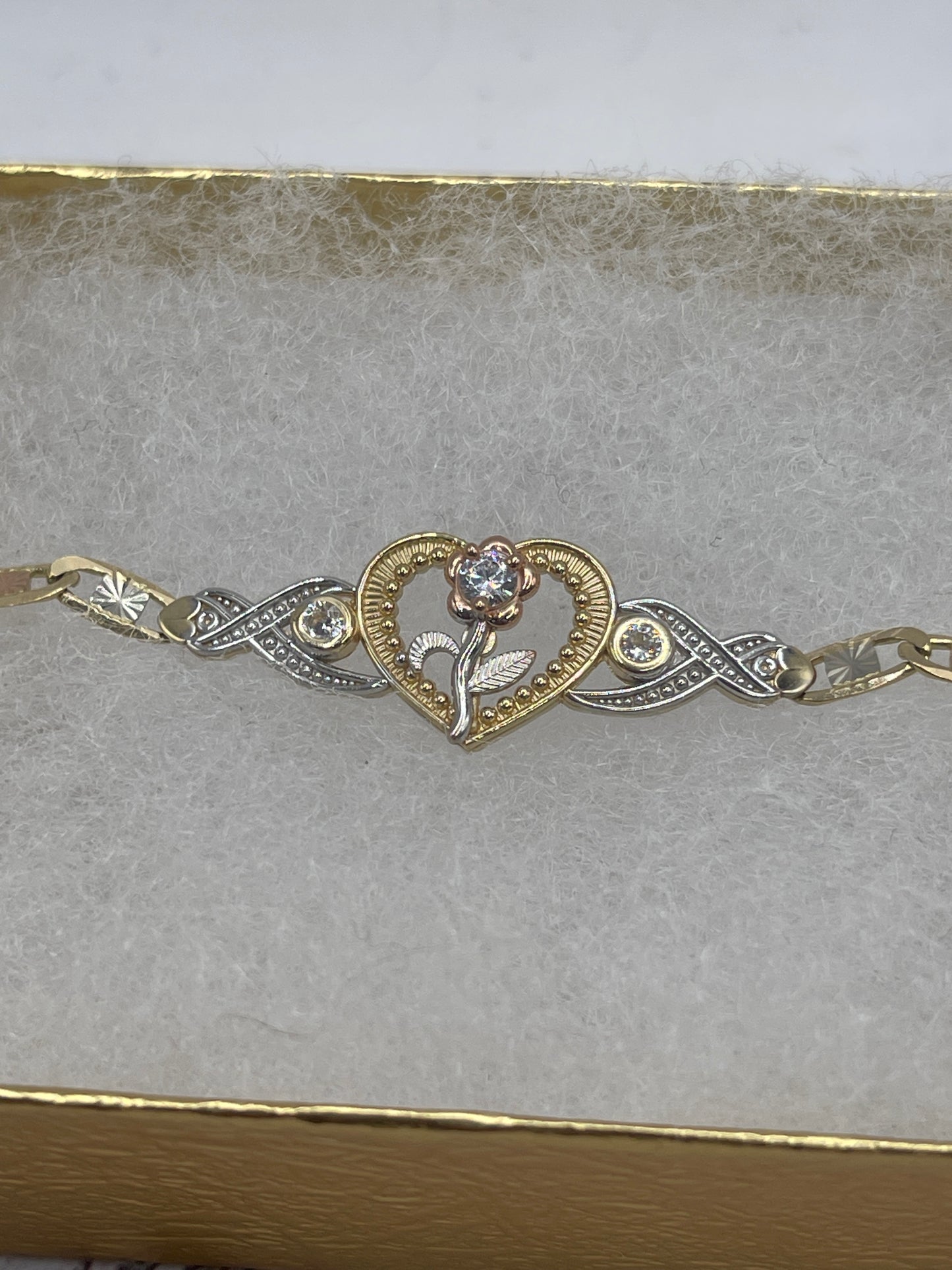 Heart Rose Valentino Bracelet 14k