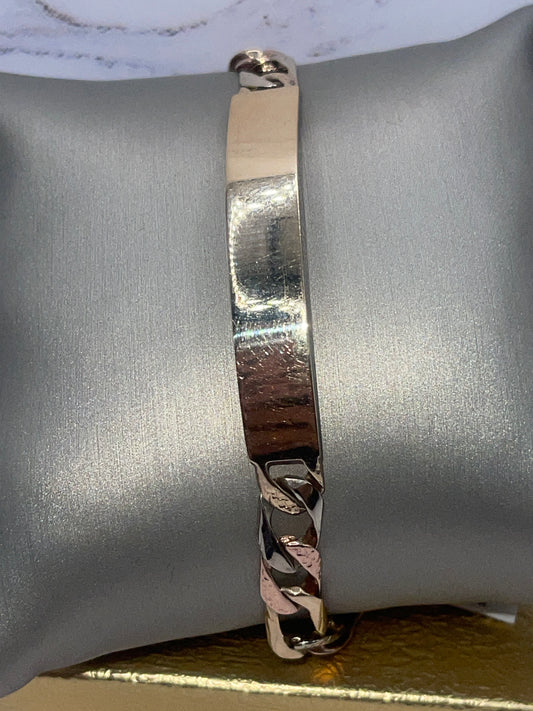 2tone Figaro ID Bracelet 14k