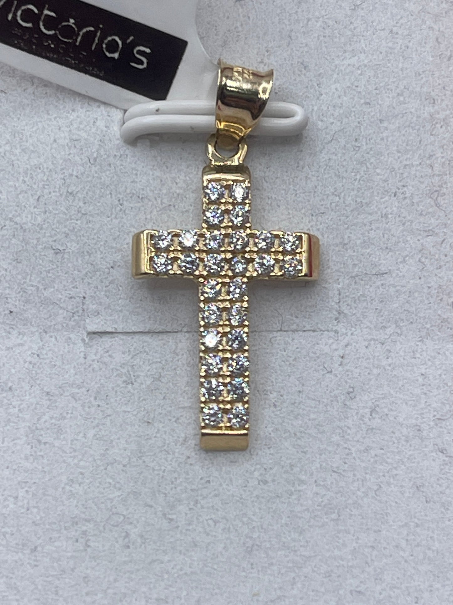 Cz Cross Pendent 14k