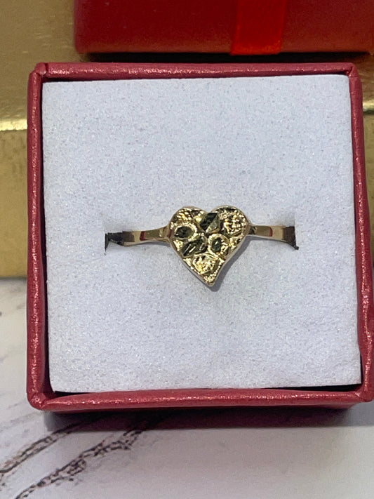 Heart Nugget Ring 10k