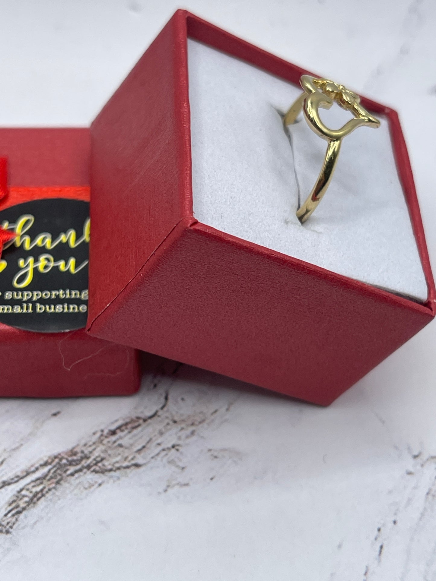 Heart  Flower Ring 10k