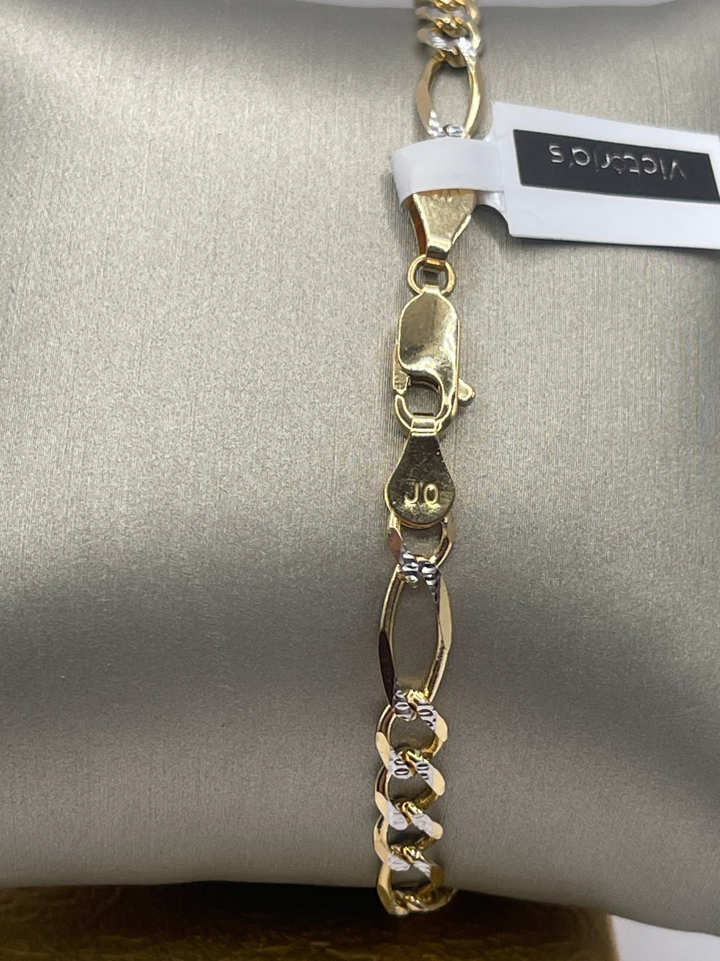 Figaro DC ID Bracelet 10k