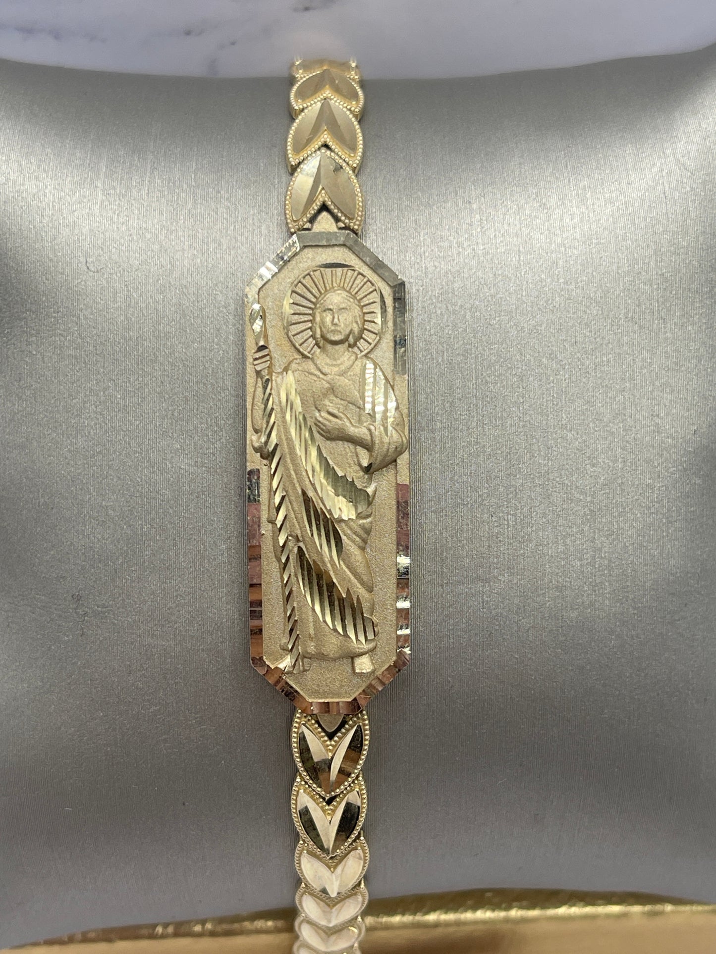 St Judas Plaque Bracelet 14k