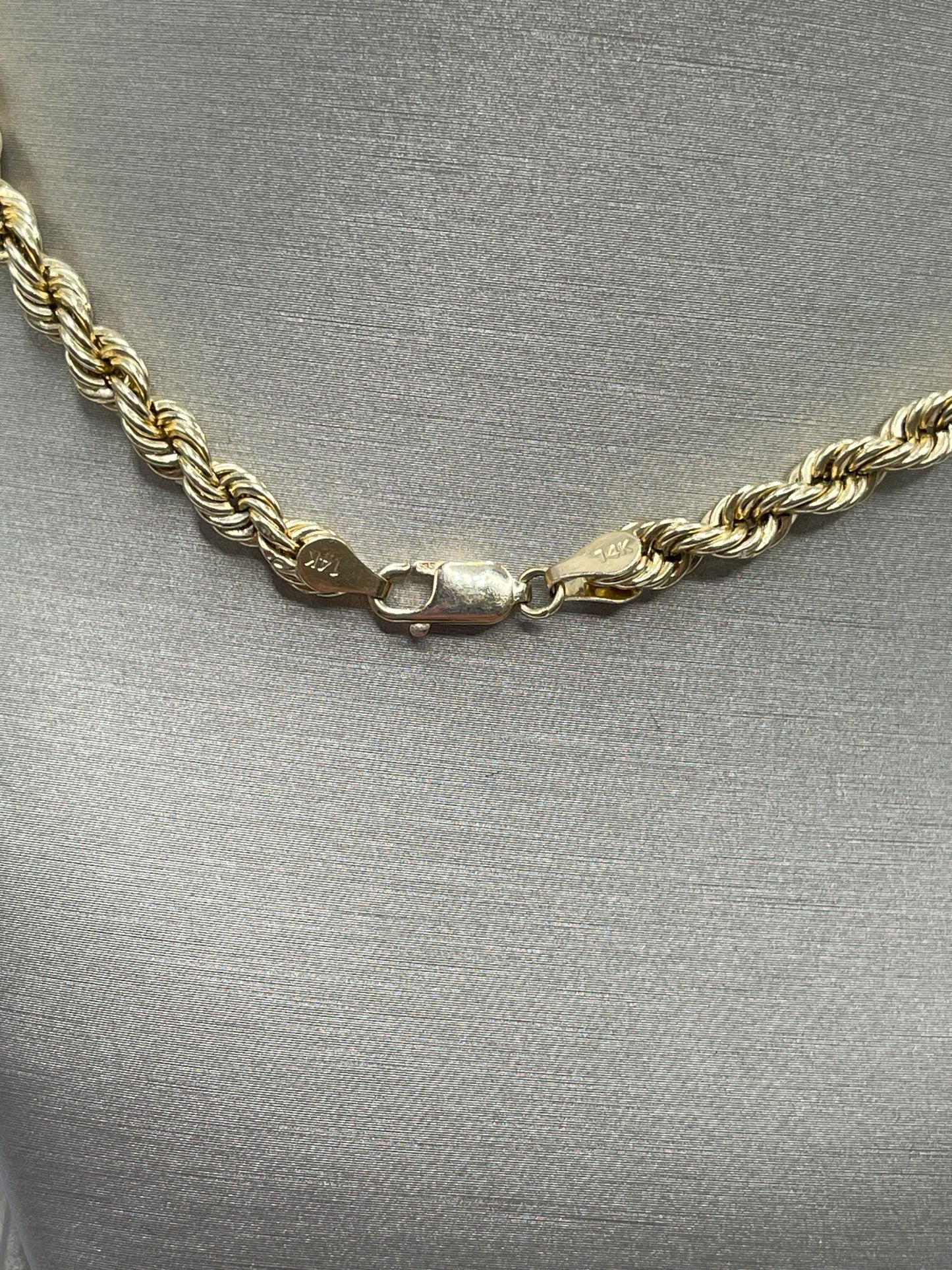 Rope Hollow Chain 14k