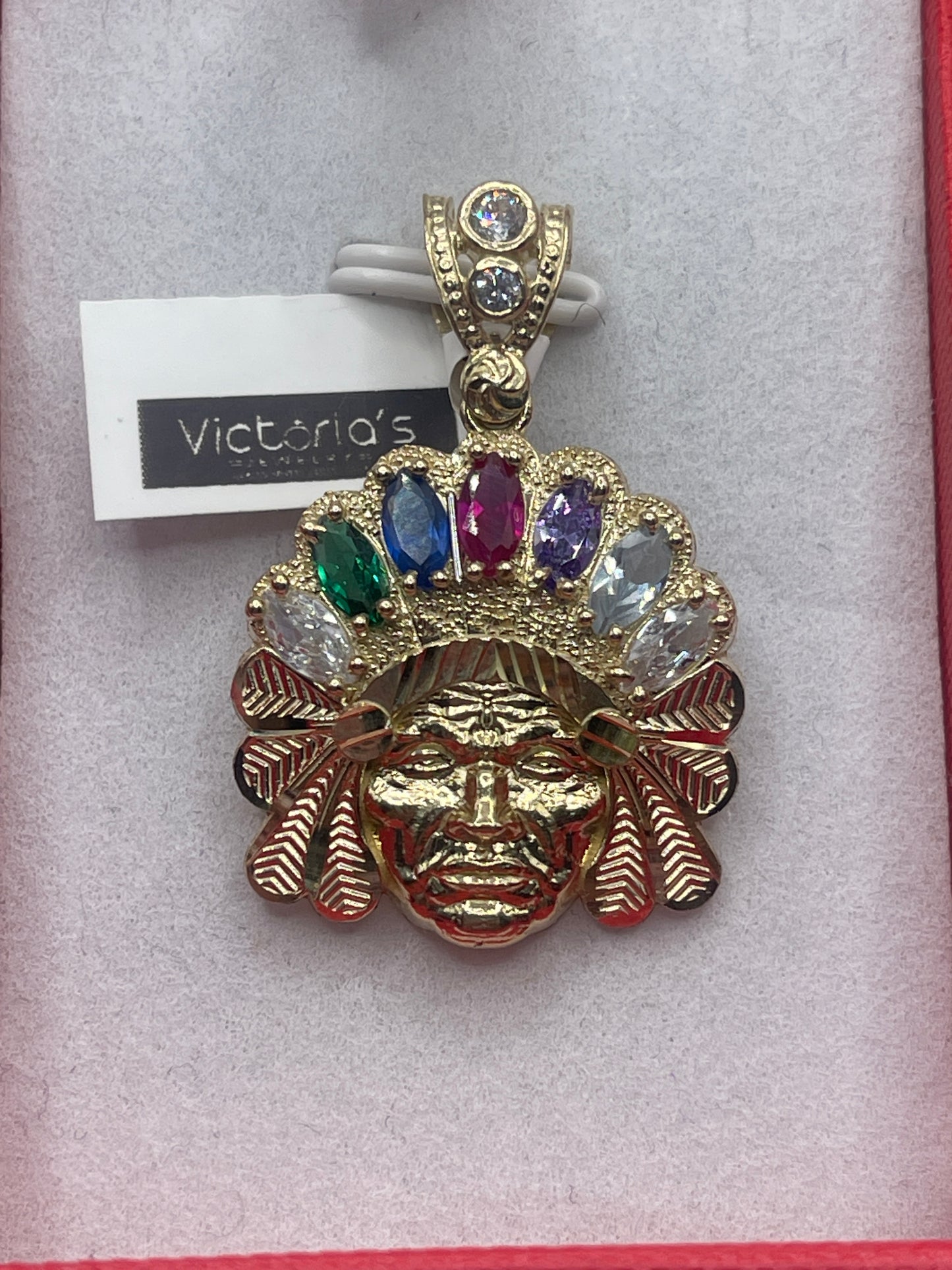 Indian Face Cz Pendent 10k