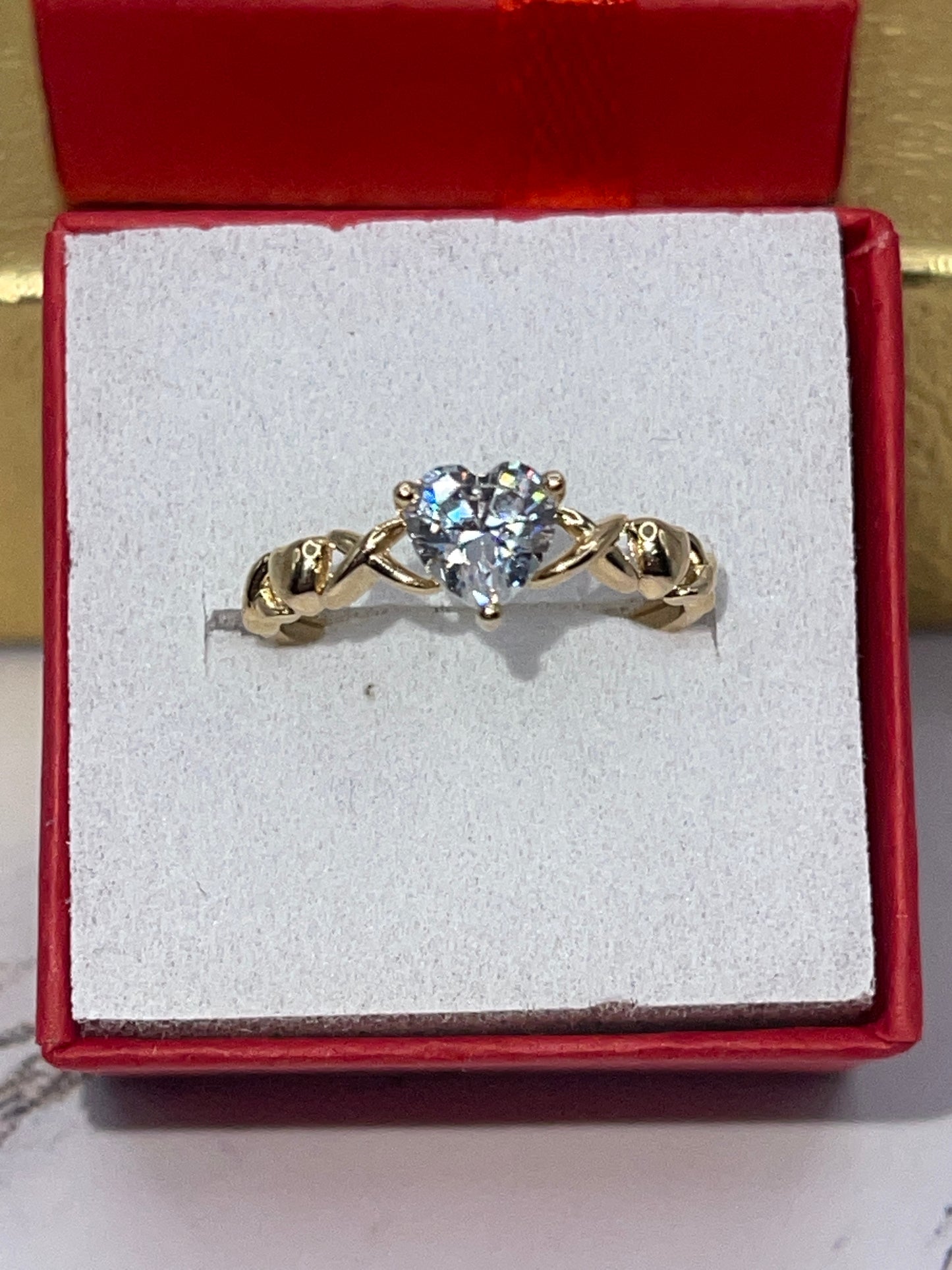Heart Cz Ring 14K