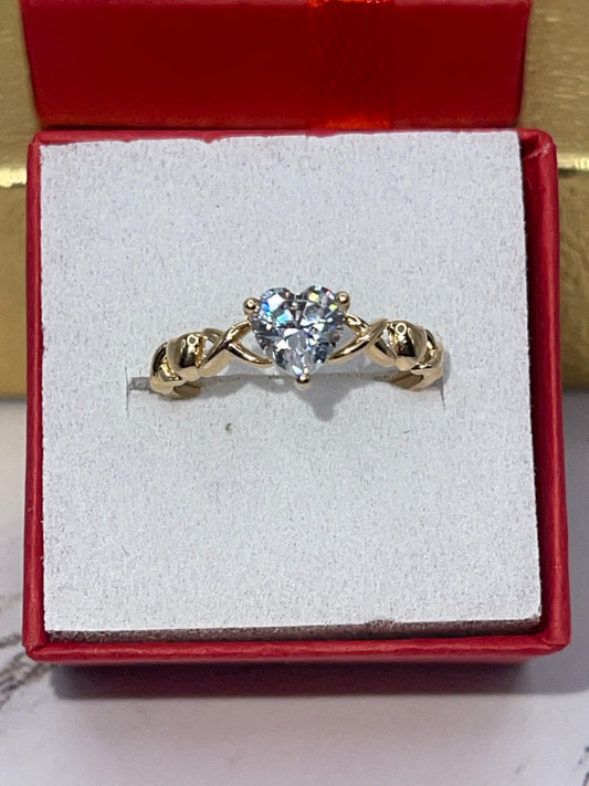 Heart Cz Ring 14K