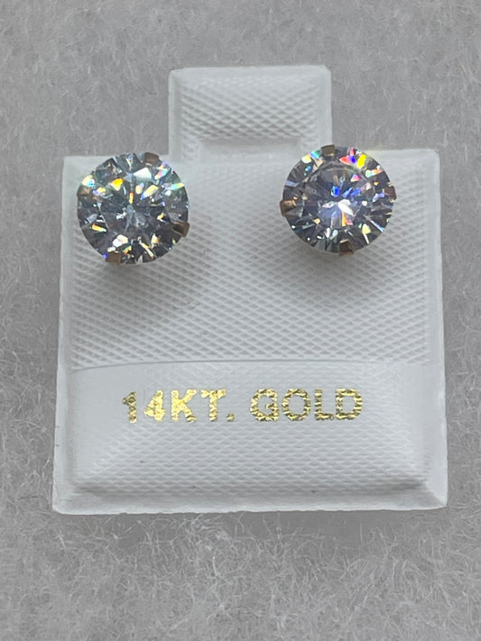 Cz Stud Earrings 14k