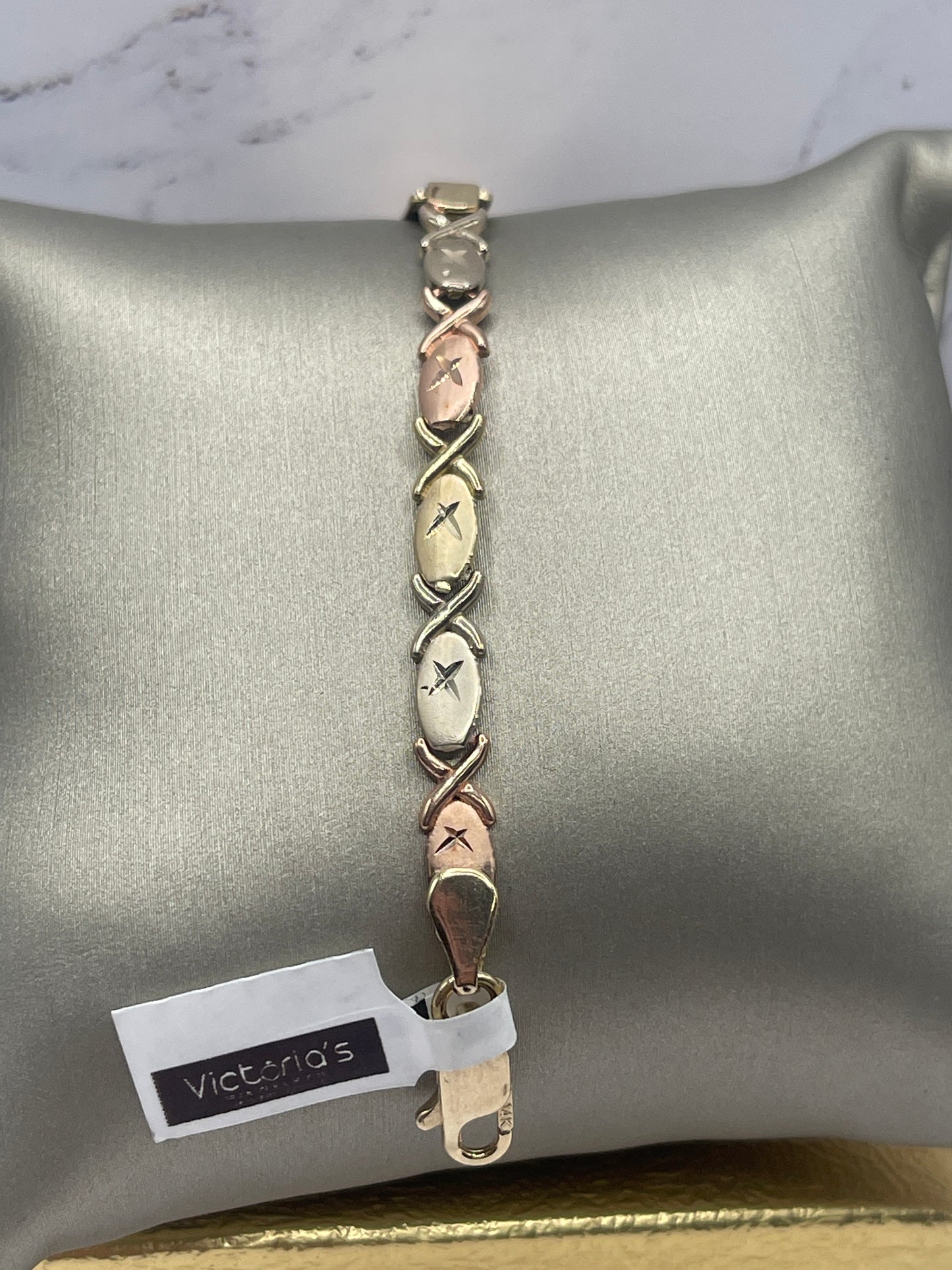 XO ID 2tone Bracelet 14k