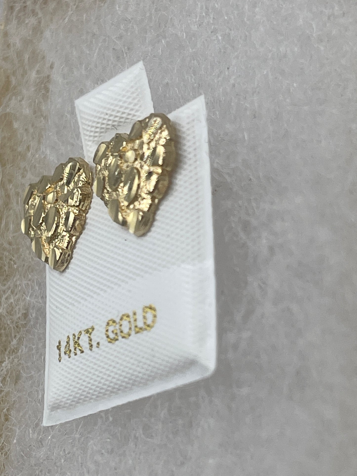 Heart Nugget Earrings 14k