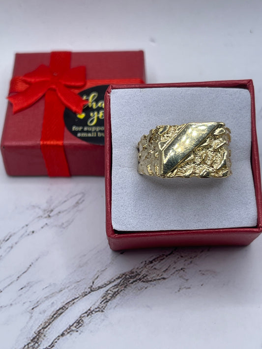 Square Nugget Ring 14k