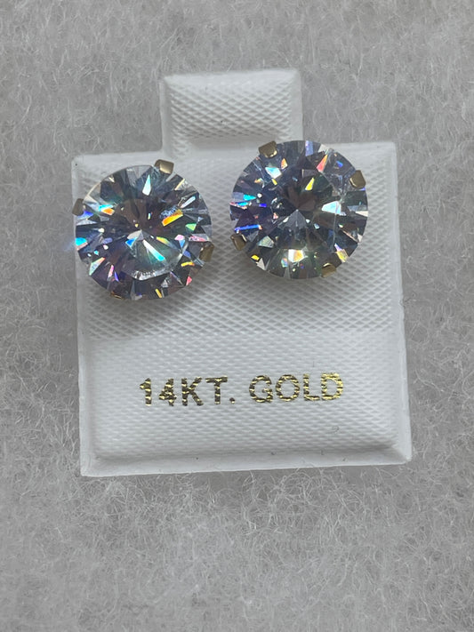 Cz Stud Earrings 14k