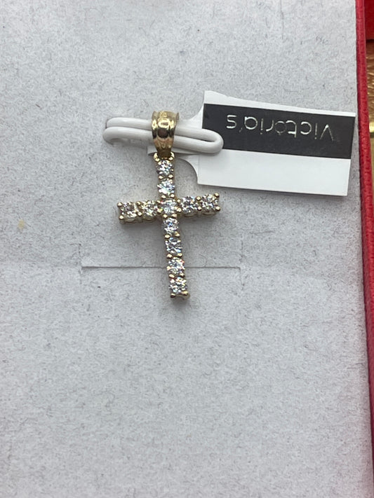 Cross Cz Pendent 14k