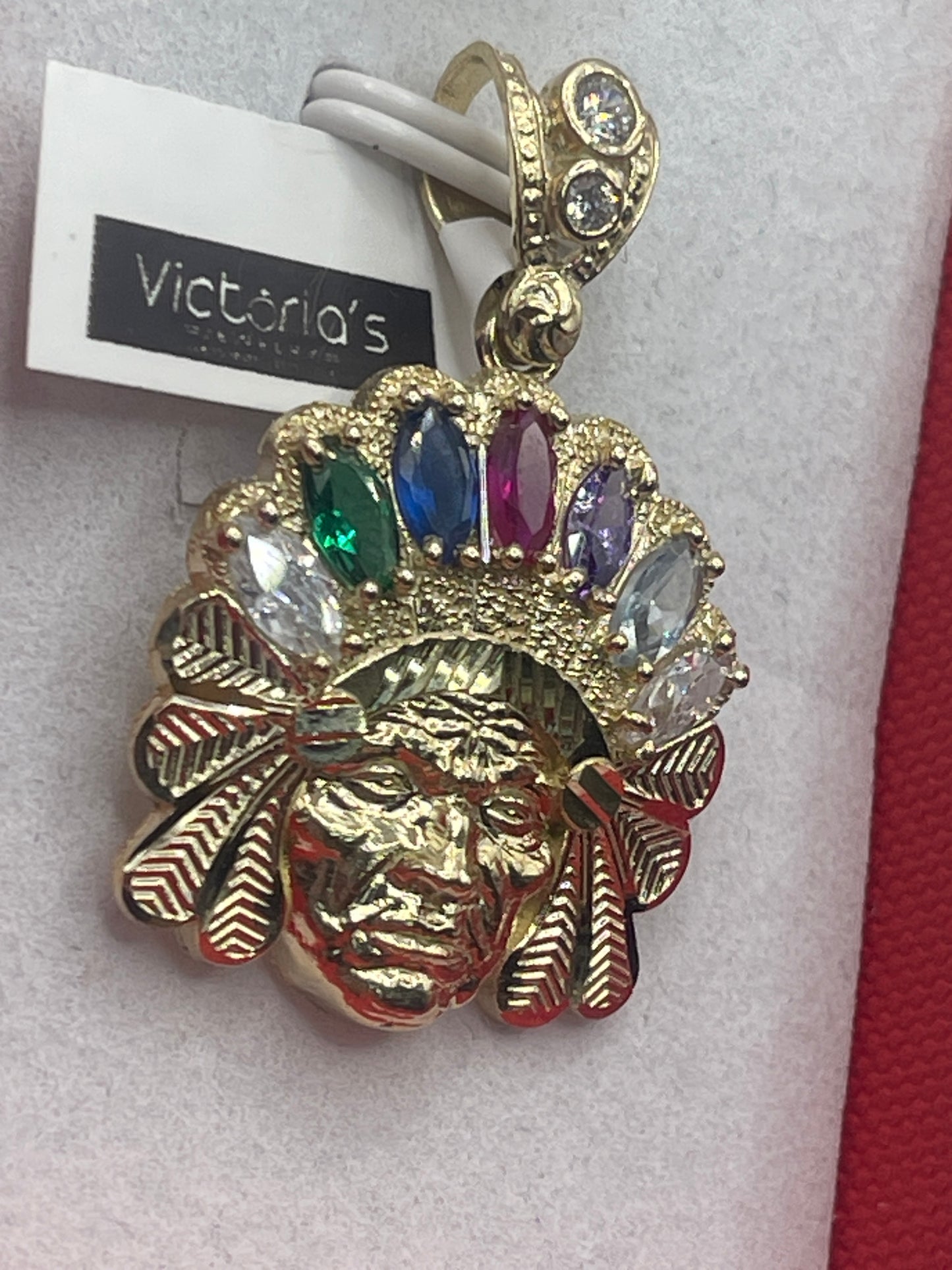 Indian Face Cz Pendent 10k