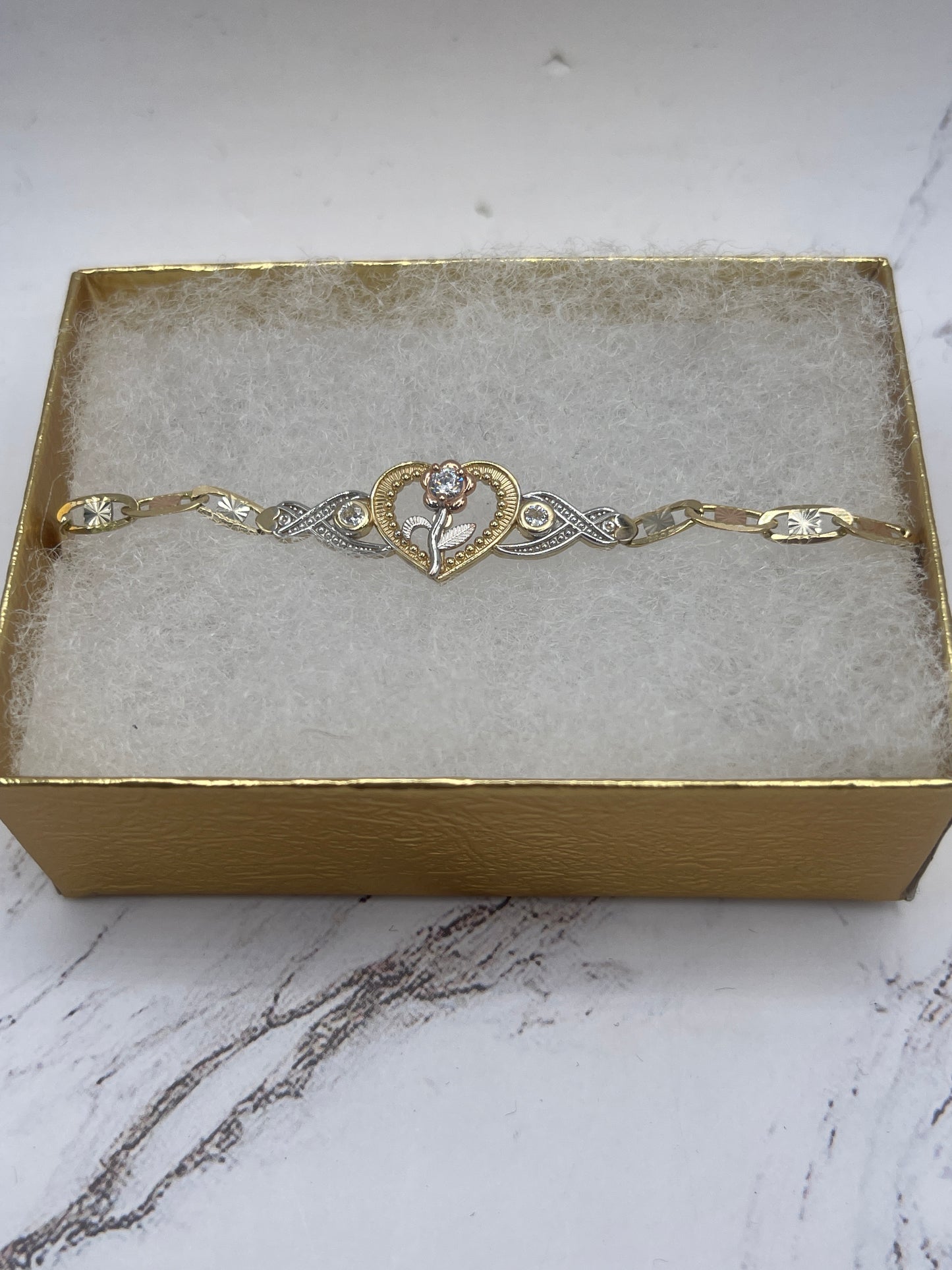 Heart Rose Valentino Bracelet 14k