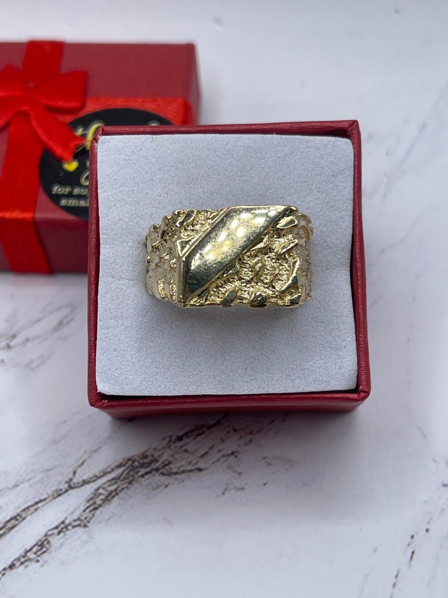 Square Nugget Ring 14k