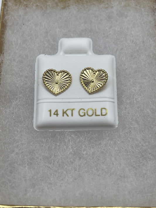 Heart Gold Earrings 14k