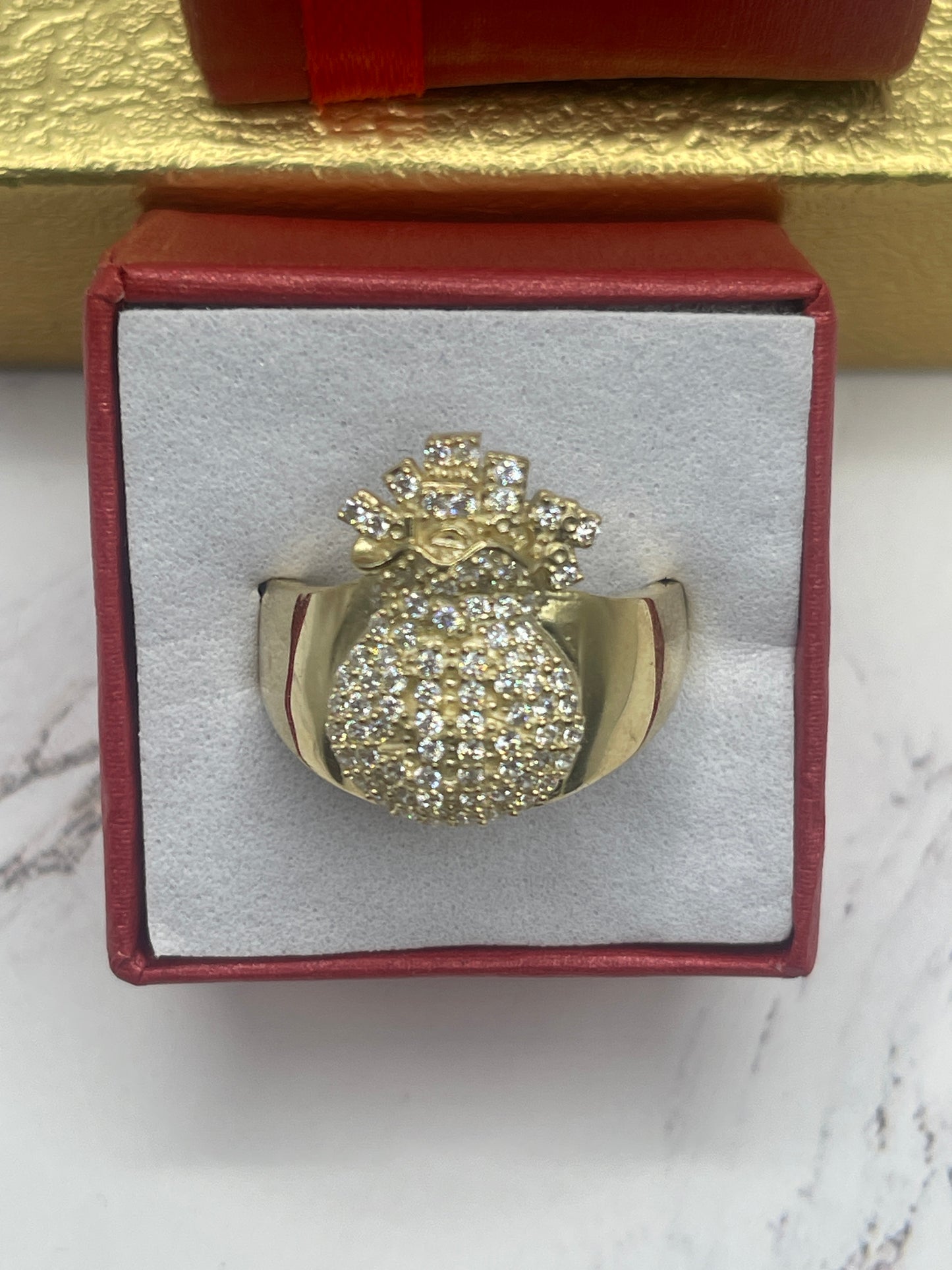 Money Bag Cz Ring 10k