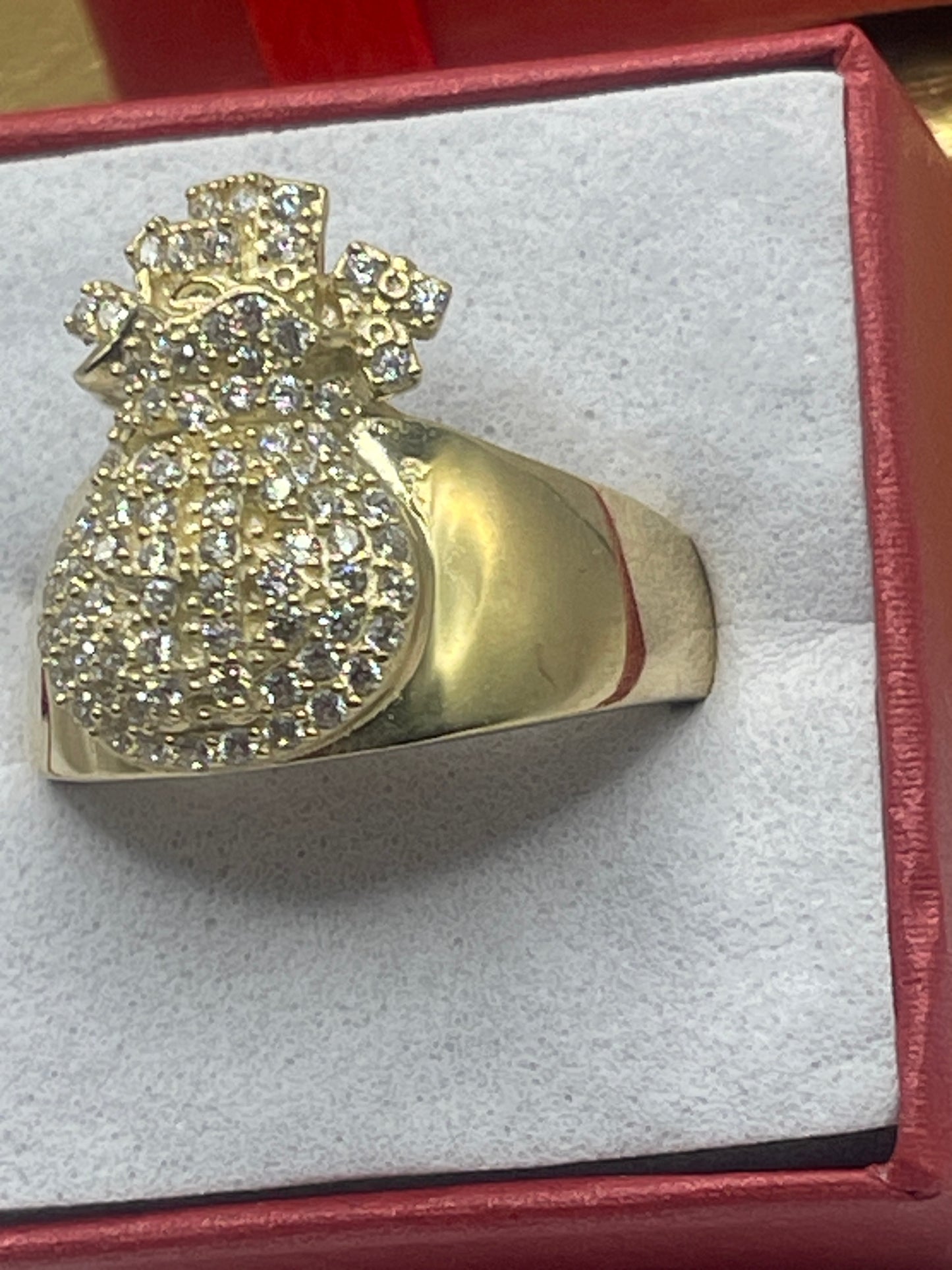 Money Bag Cz Ring 10k