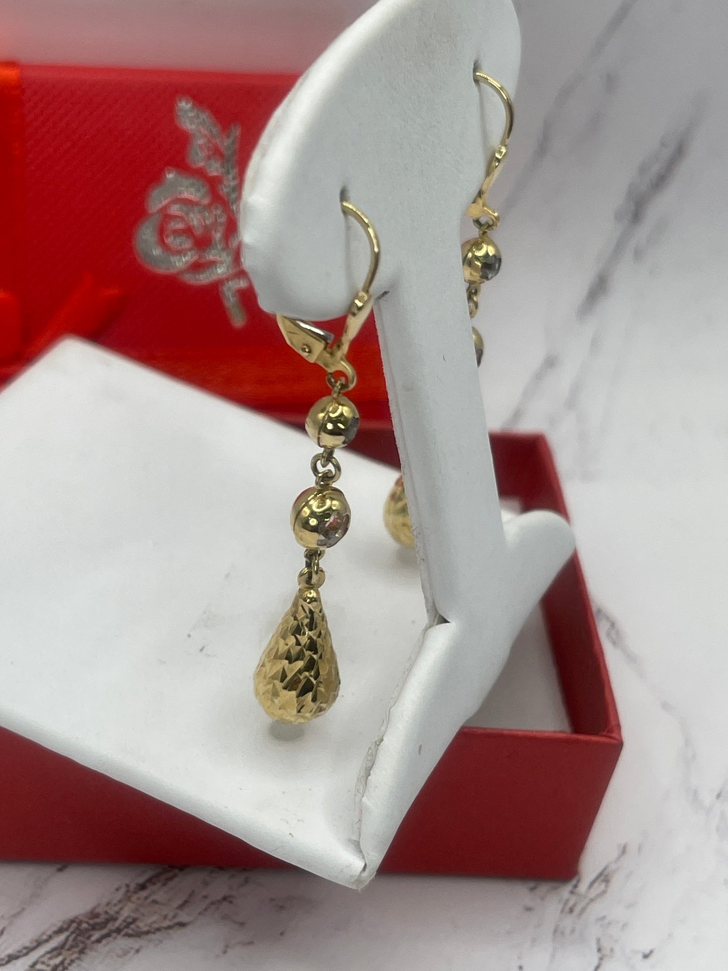 Tear Drop Earrings 14k
