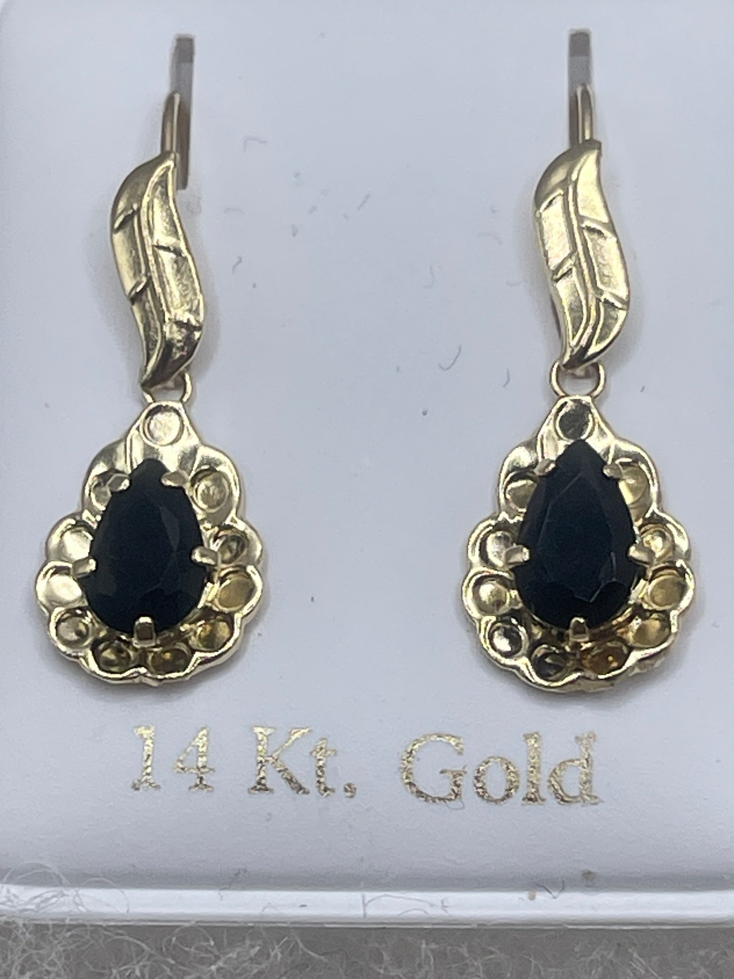 Black Hanging Earrings 14k