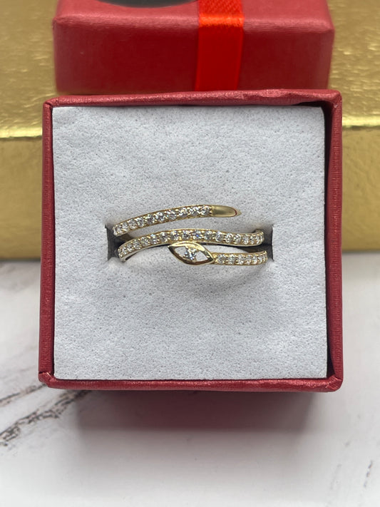 Cz Snake Ring 10k