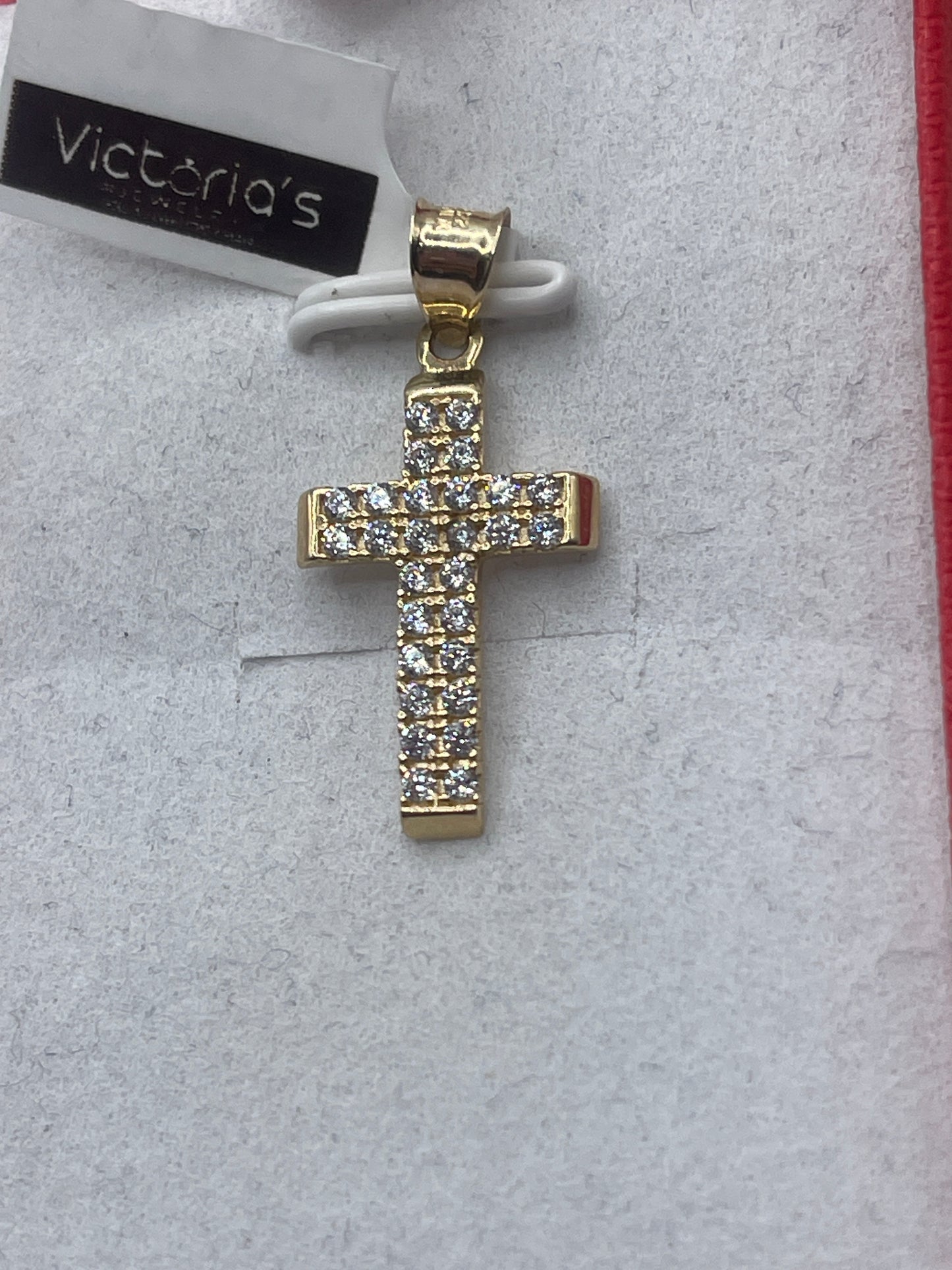 Cz Cross Pendent 14k