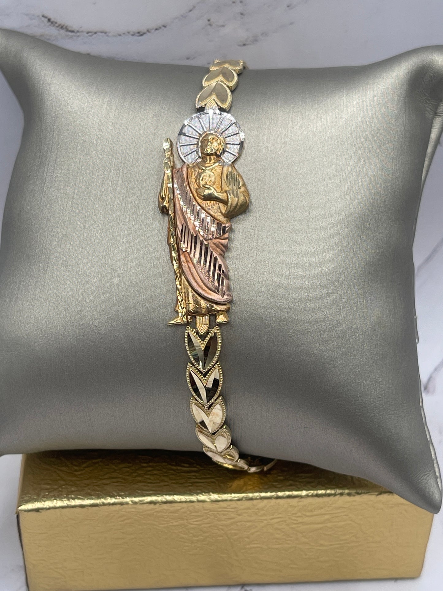 St Judas 3 tone Bracelet 10k