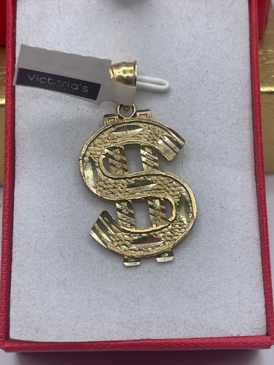 Dollar Sign Pendent 10k