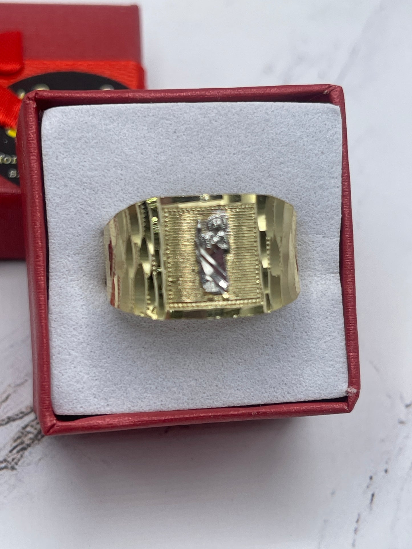 St Judas 2 tone Ring 10k