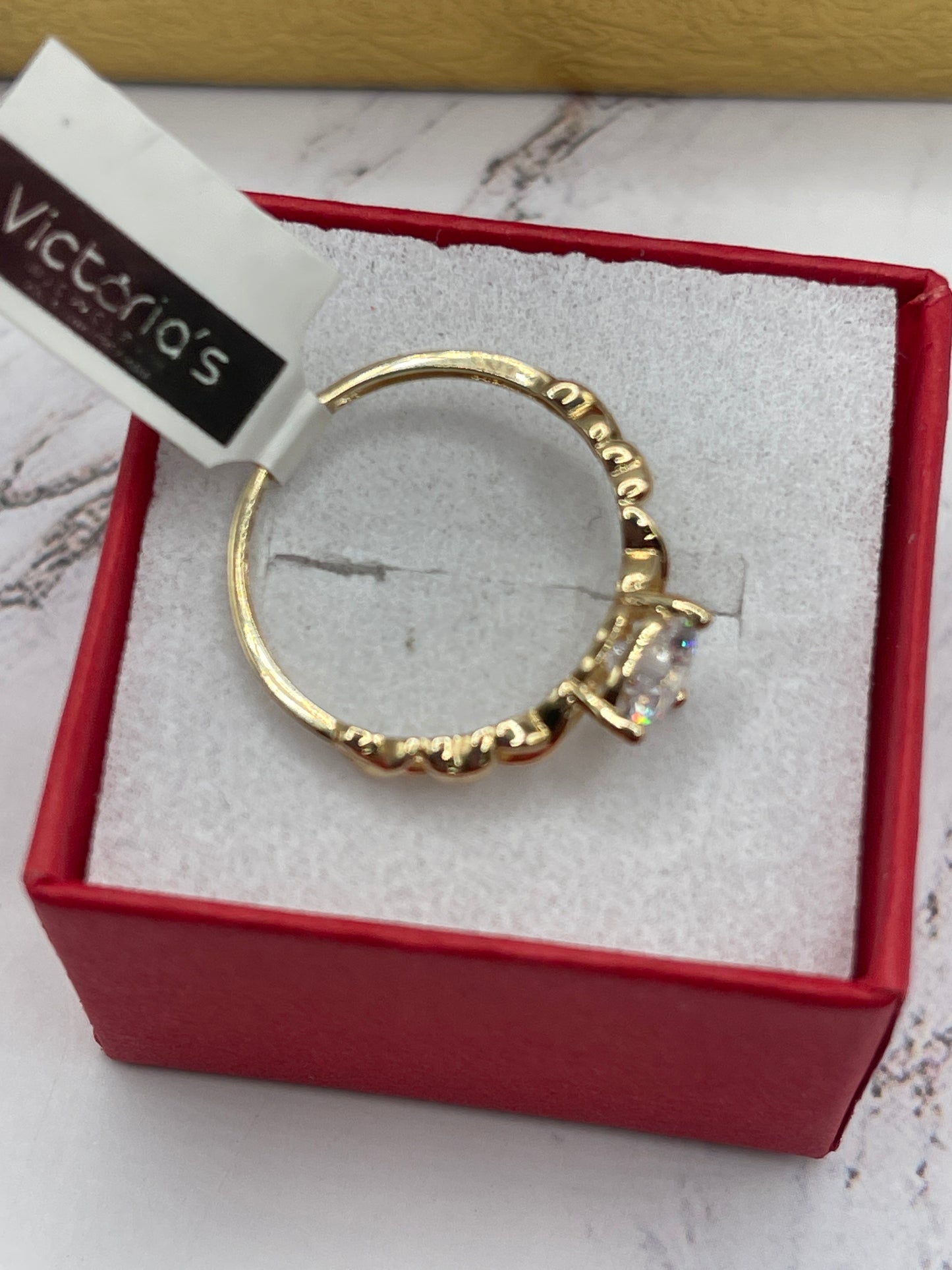 Heart Cz Ring 14K