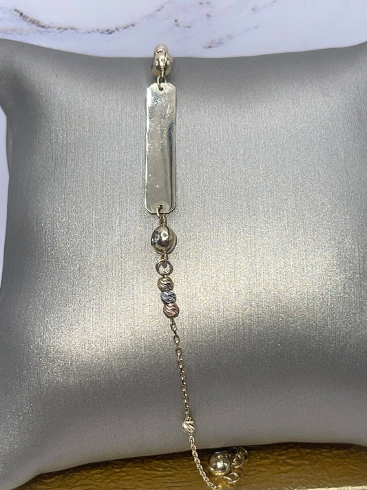 ID 3 Tone Bracelet (kids) 14k