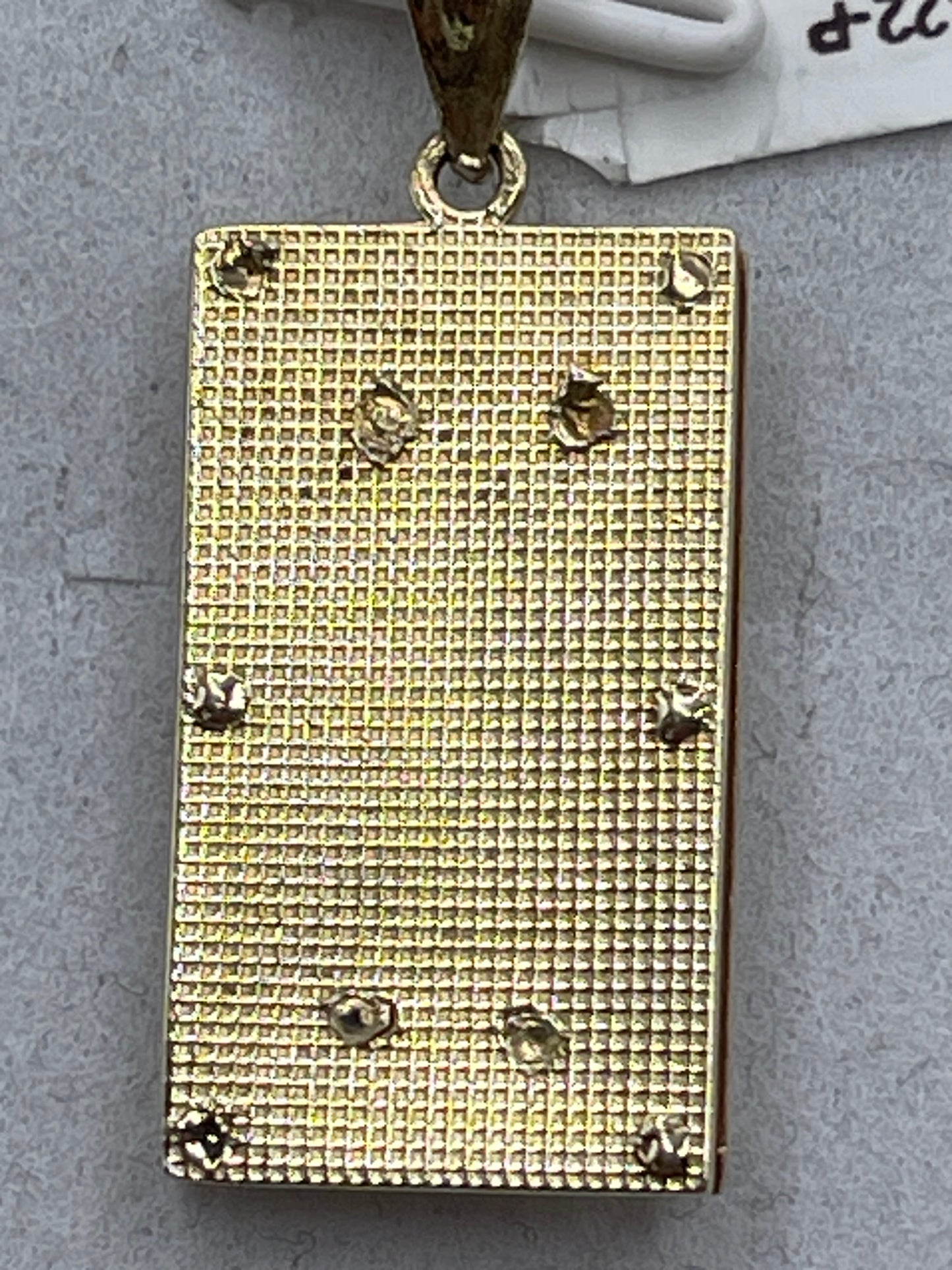 St. Muerte Rectangular Pendent 10k