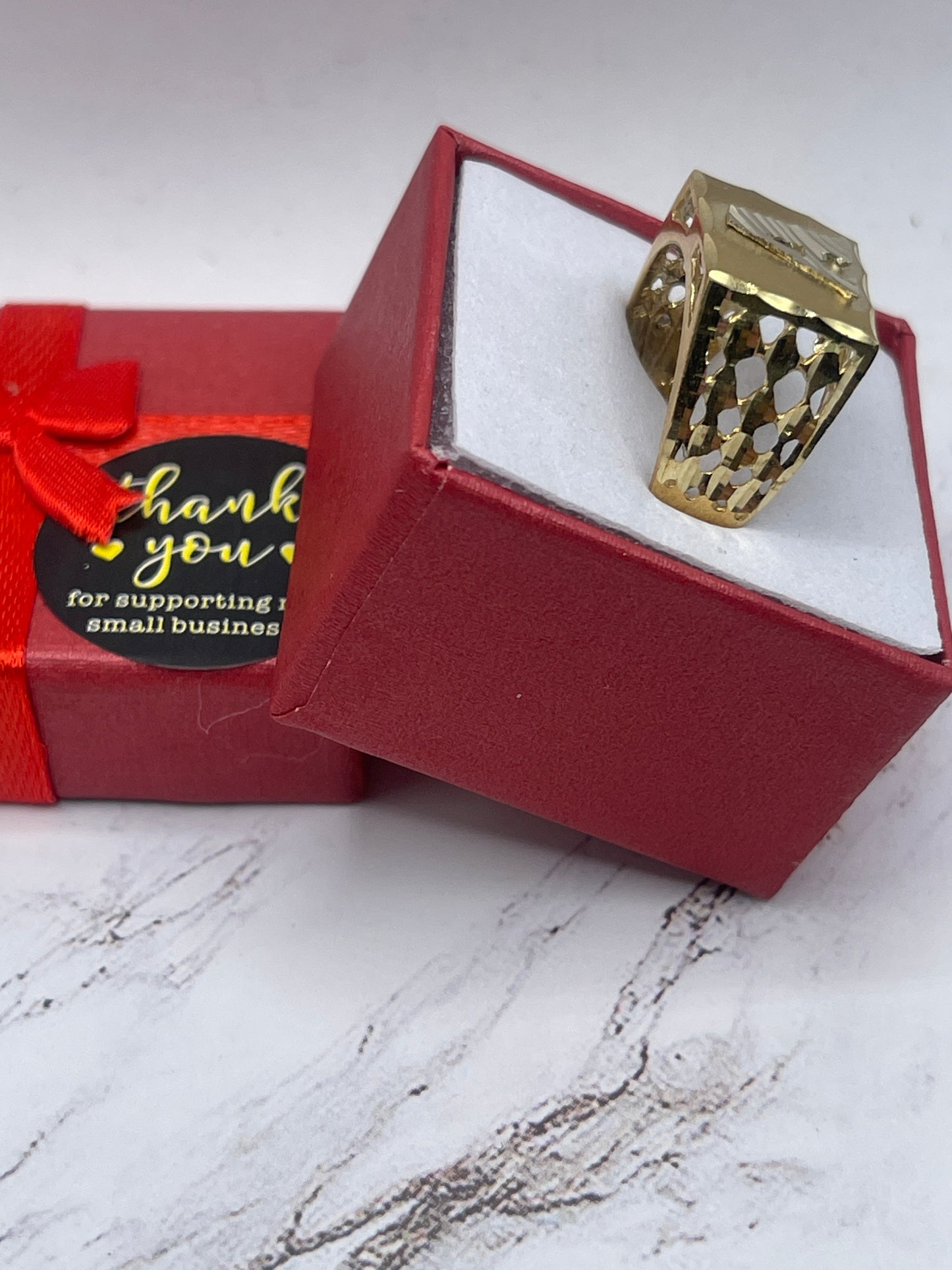 Letter A Men Ring 10k