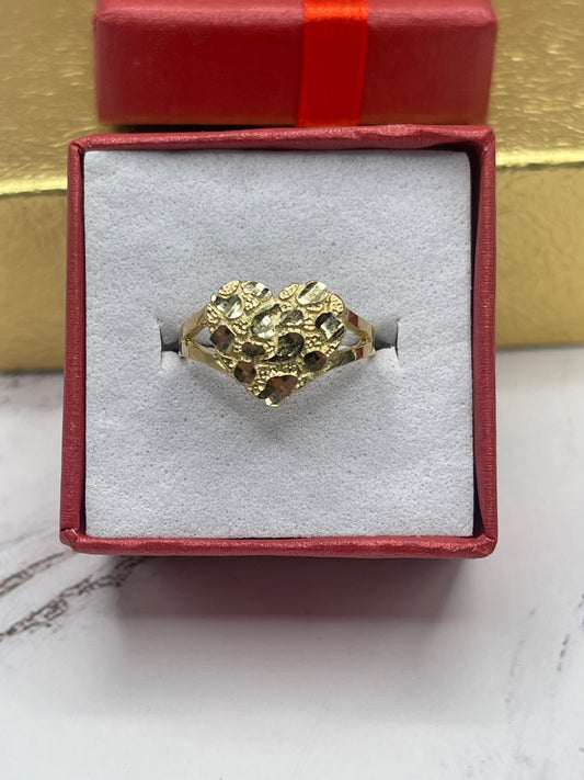 Heart Nugget Ring 14k