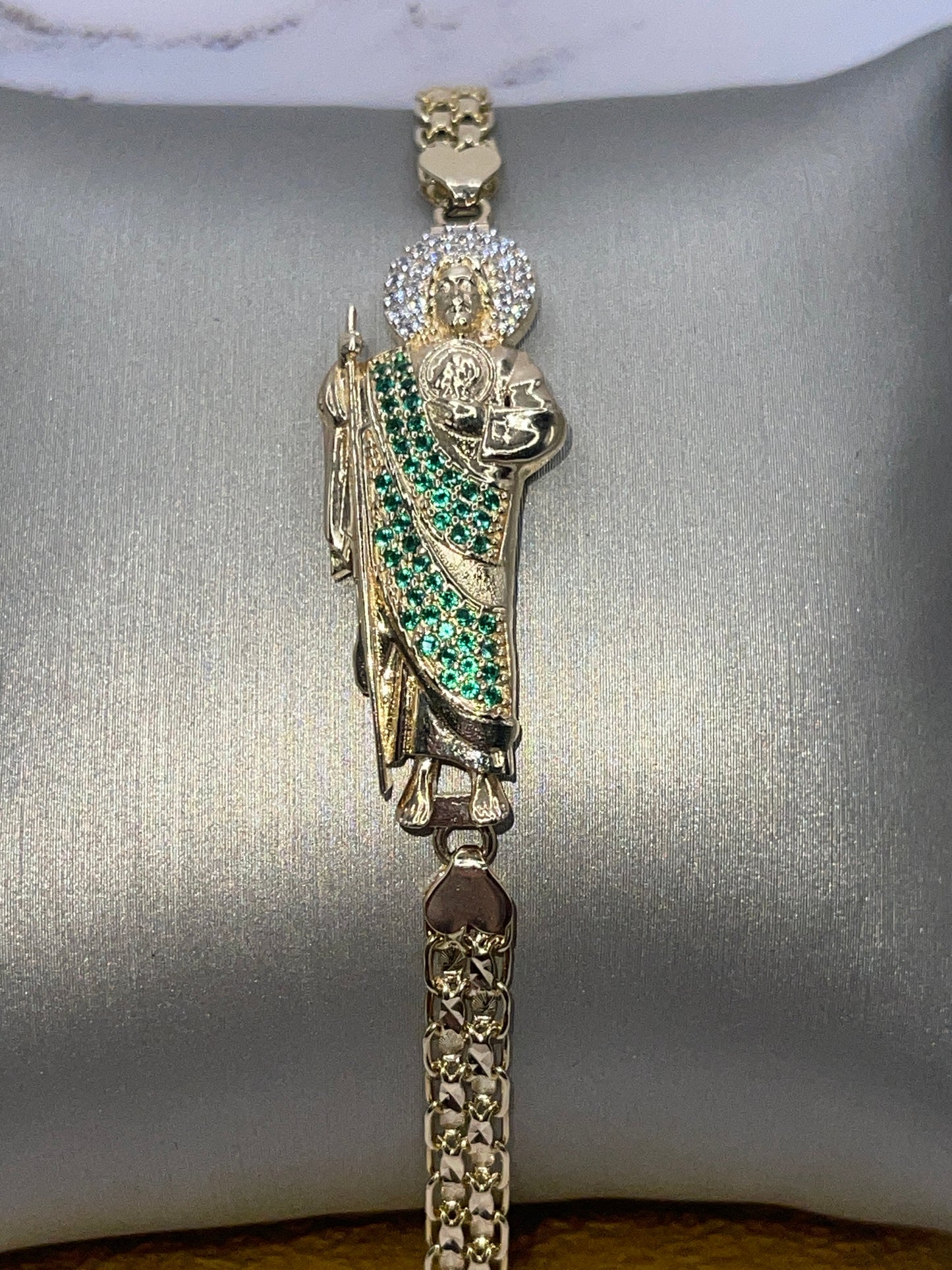 St Judas Cz Bracelet 14k