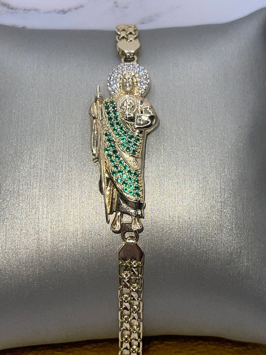 St Judas Cz Bracelet 14k