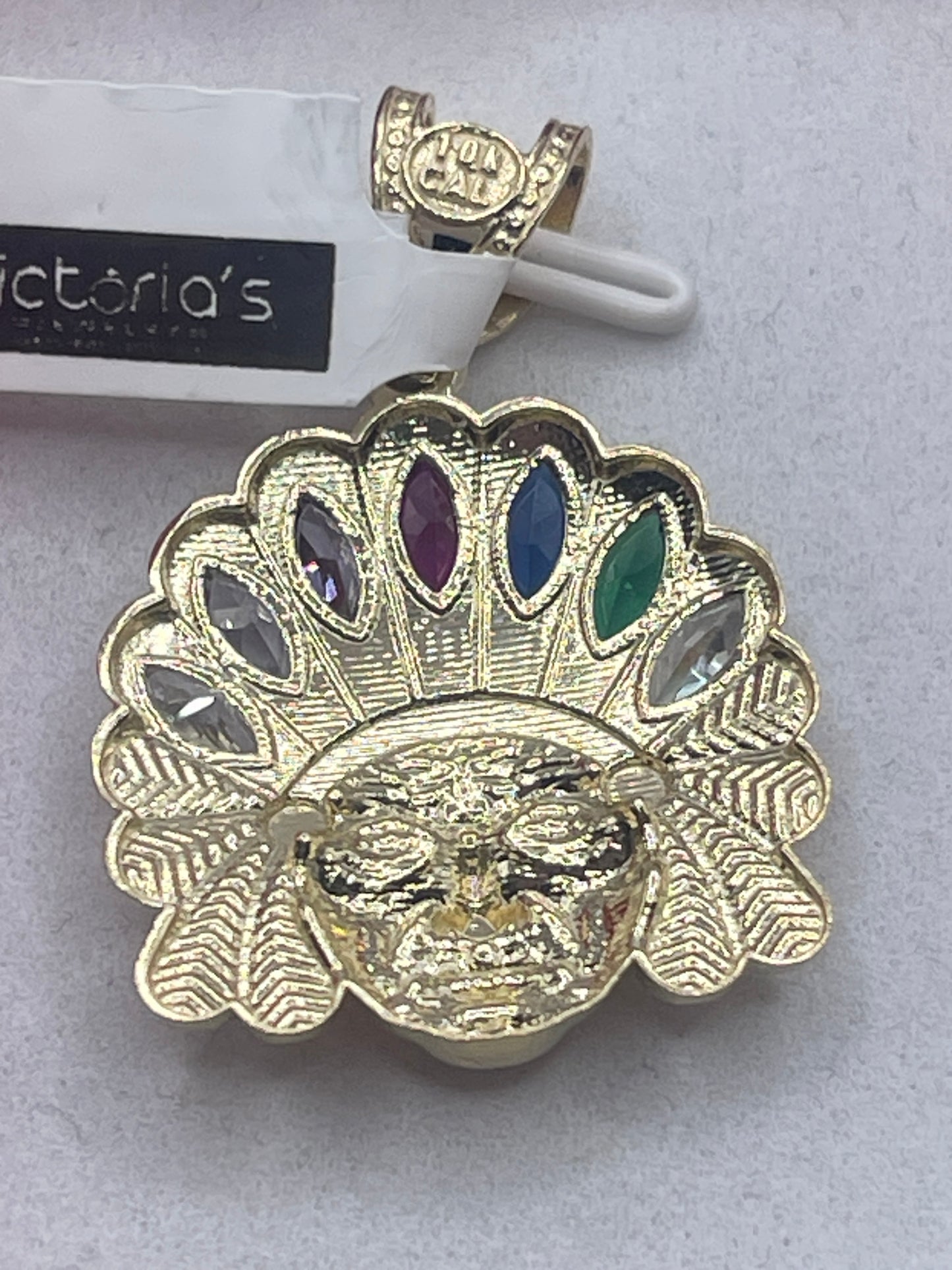 Indian Face Cz Pendent 10k