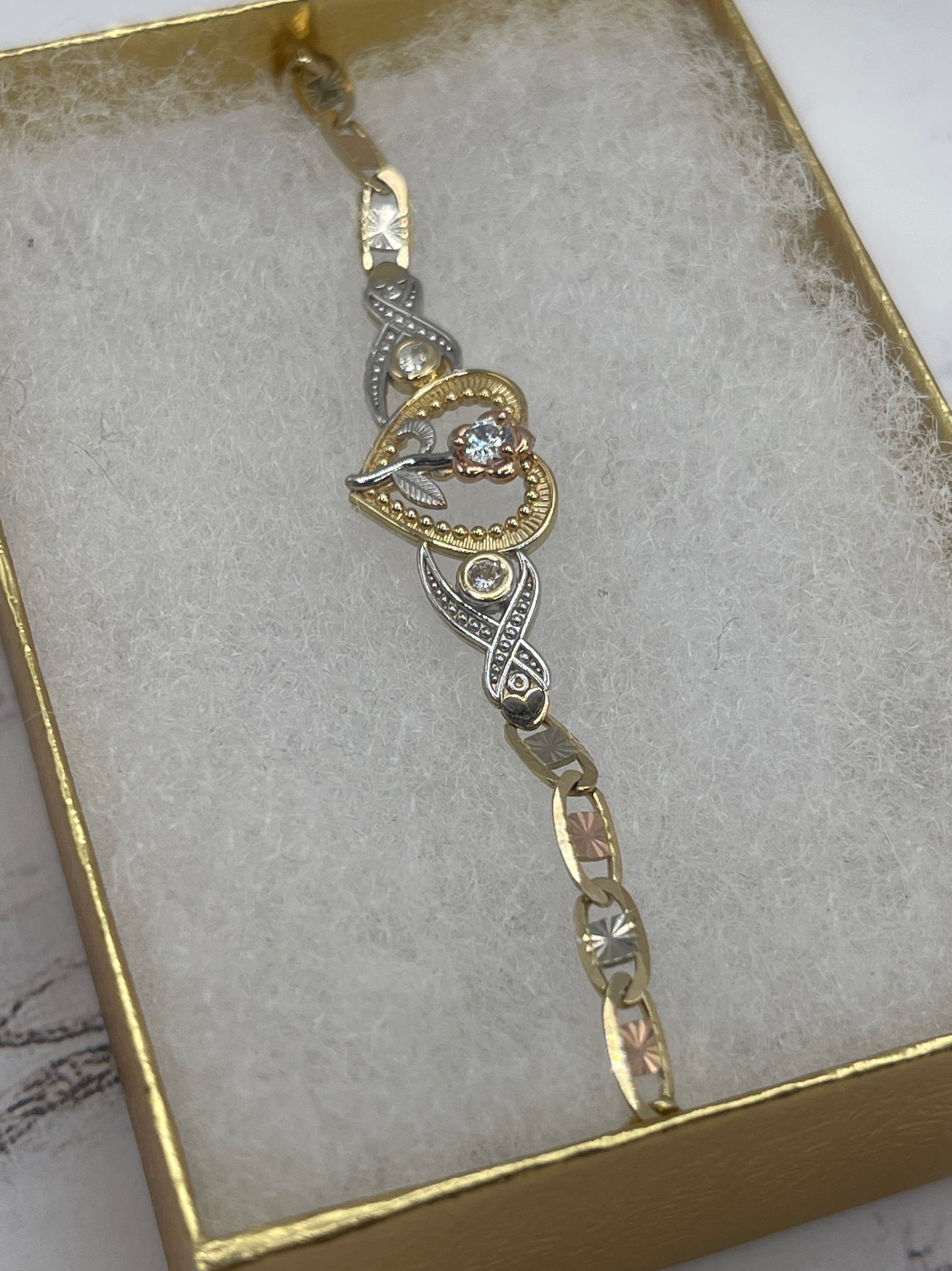 Heart Rose Valentino Bracelet 14k