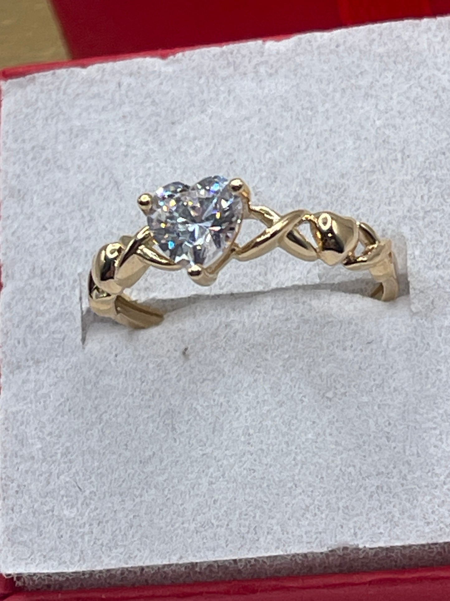 Heart Cz Ring 14K