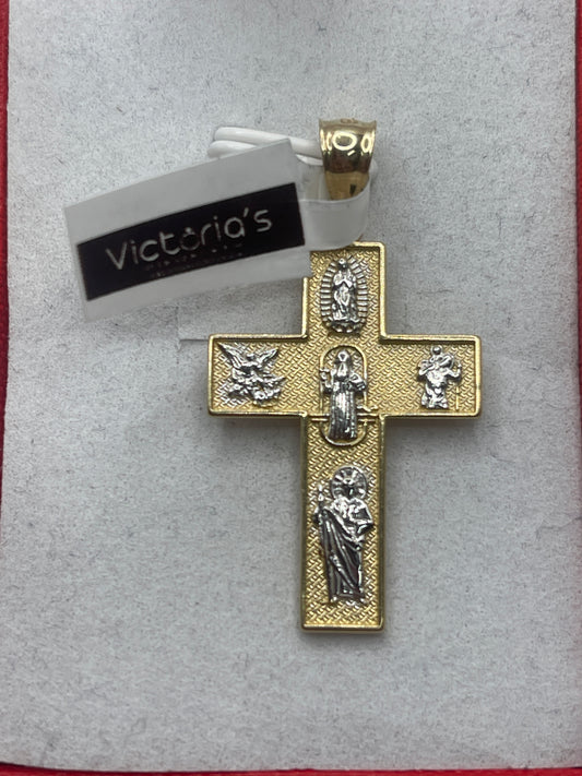Cross With Saints 14k
