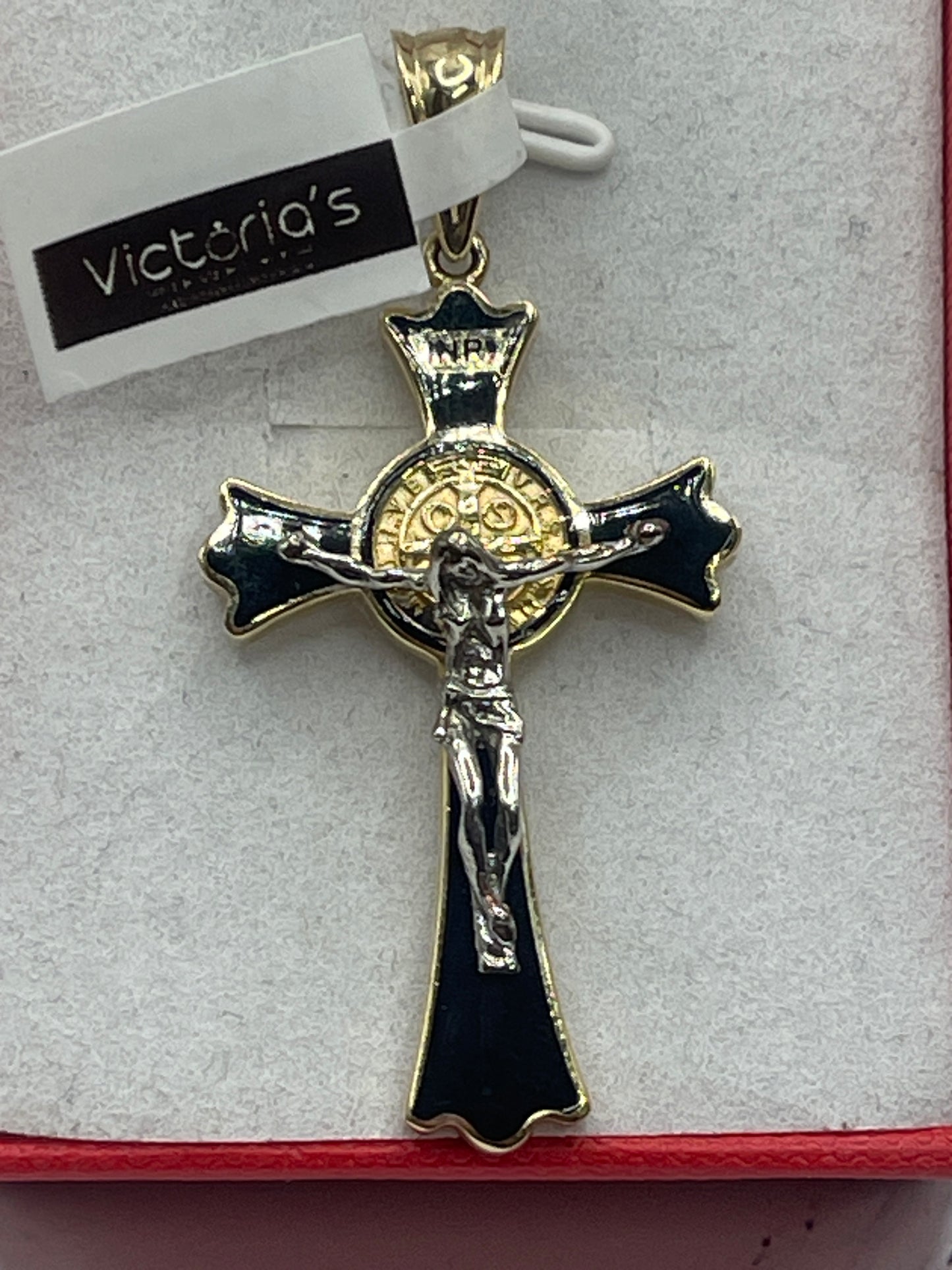 Cross Jesus Cx St Benito Pendent 14k