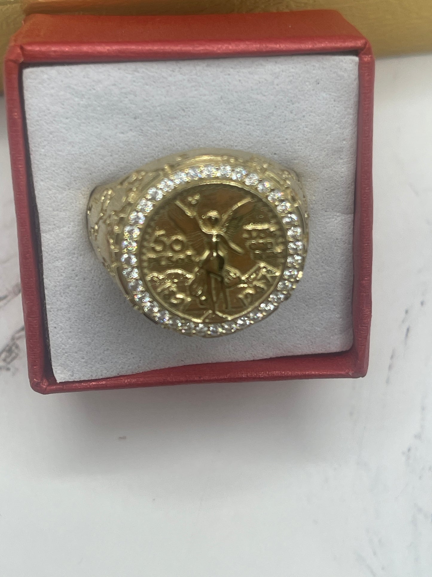 Centenario Cz Men Ring 10k