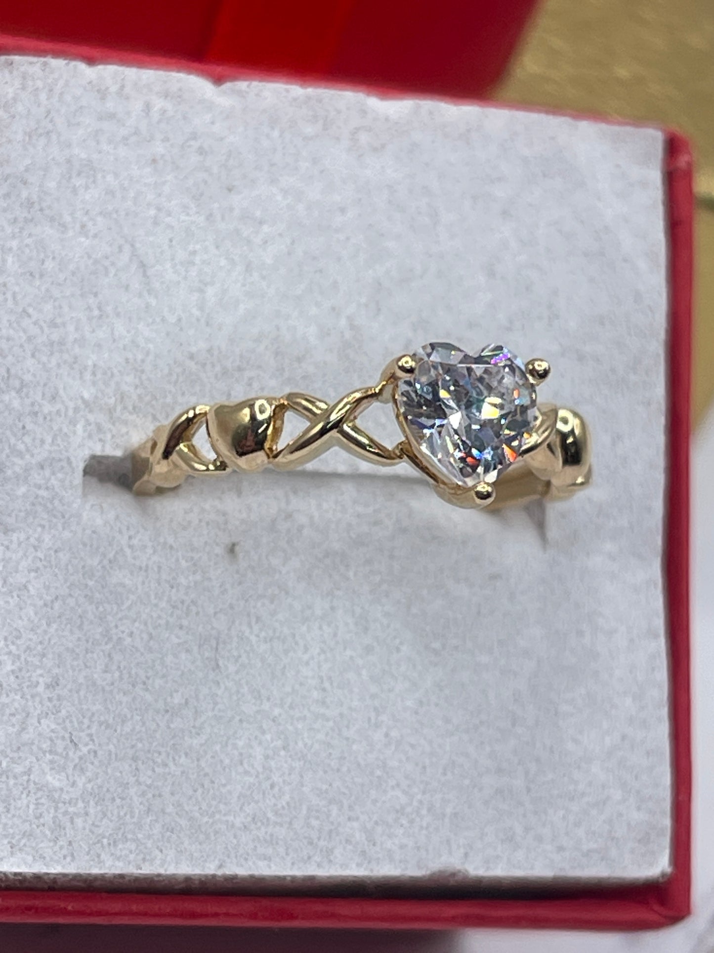 Heart Cz Ring 14K