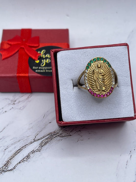 Oval St Judas Cz Ring 10k