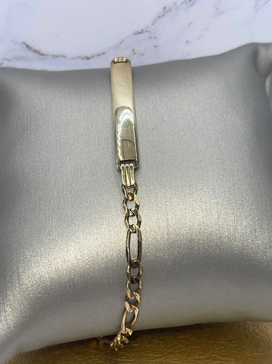 Figaro ID Bracelet 14k