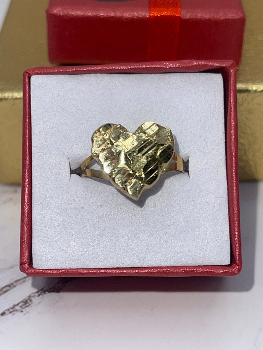 Heart Nugget Ring 10k